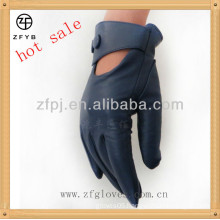 Goat skin leather fashion gloves for women